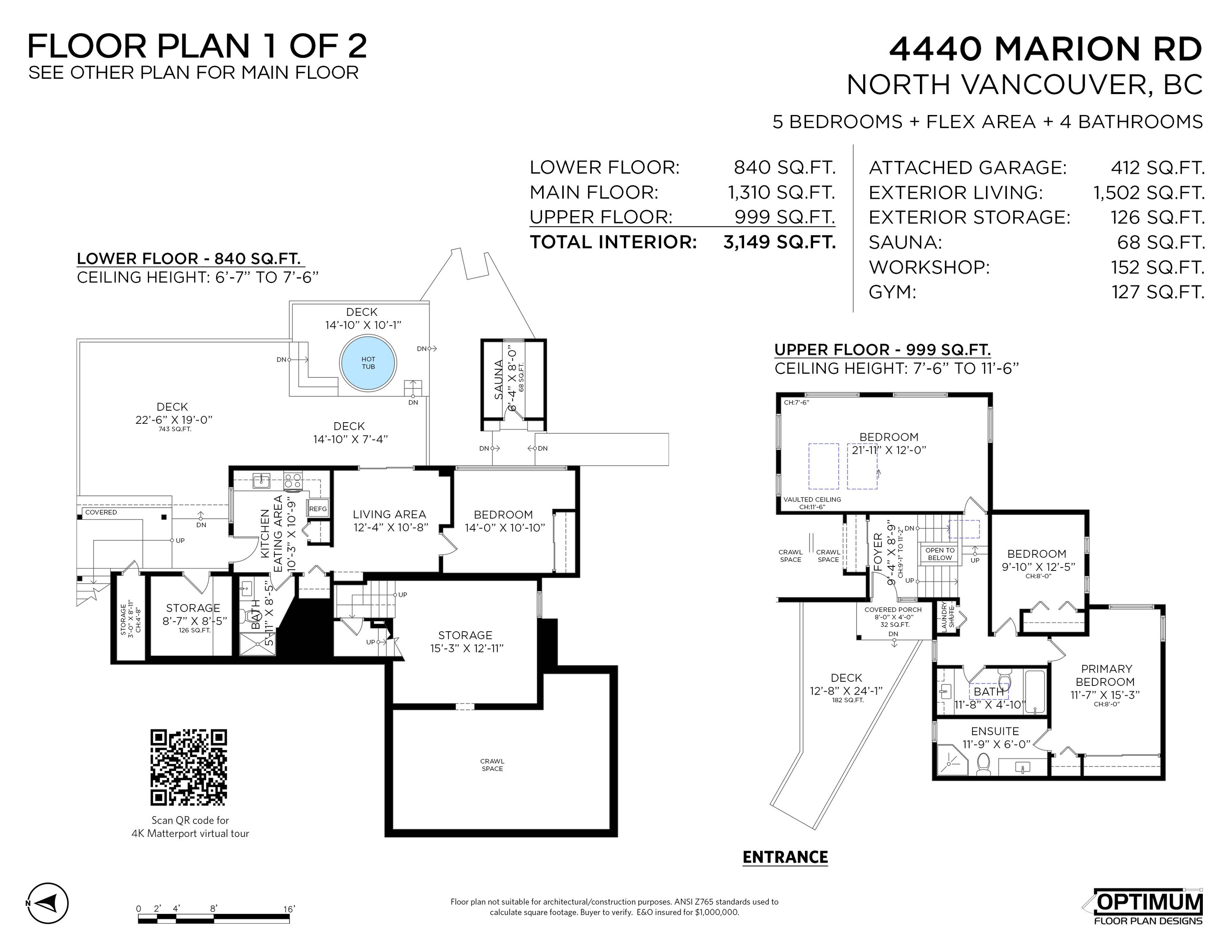 First floorplan for 4440 Marion Road