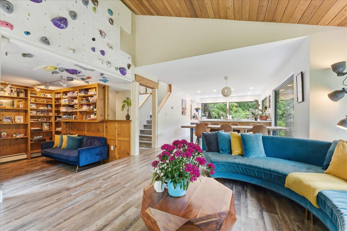 Living room and library